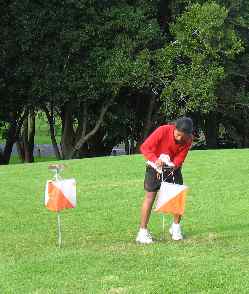 Student at orienteering control